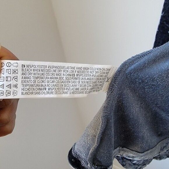 Forever 21 Steel Blue Velvet Velour Criss Cross Back Swing Dress Size Small - Picture 8 of 10